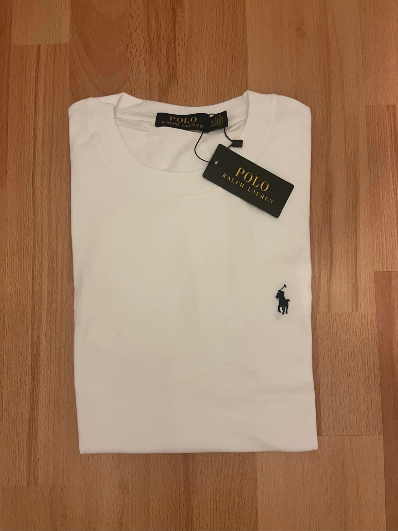 T-shirt Ralph Lauren blanc brodé – Logo noir